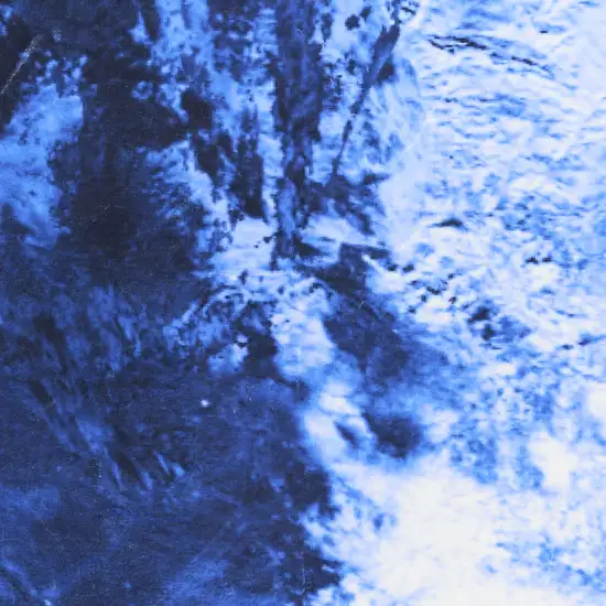 5' Blue And Light Blue Earth Youthful Washable Round Rug Photo 8