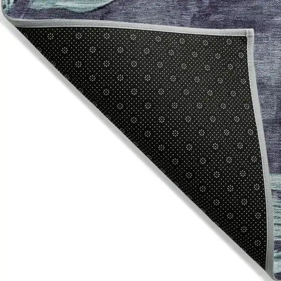 8' Blue And Mint Green Round Floral Washable Indoor Outdoor Area Rug Photo 9