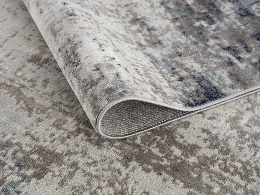 18' Blue And Navy Blue Abstract Runner Rug Photo 5