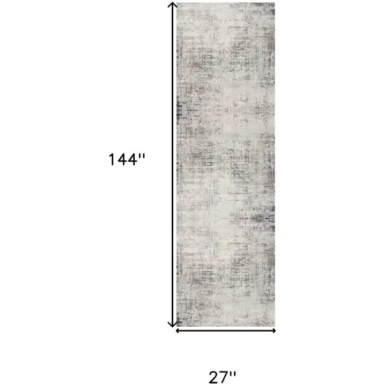 12' Blue And Navy Blue Abstract Runner Rug Photo 3