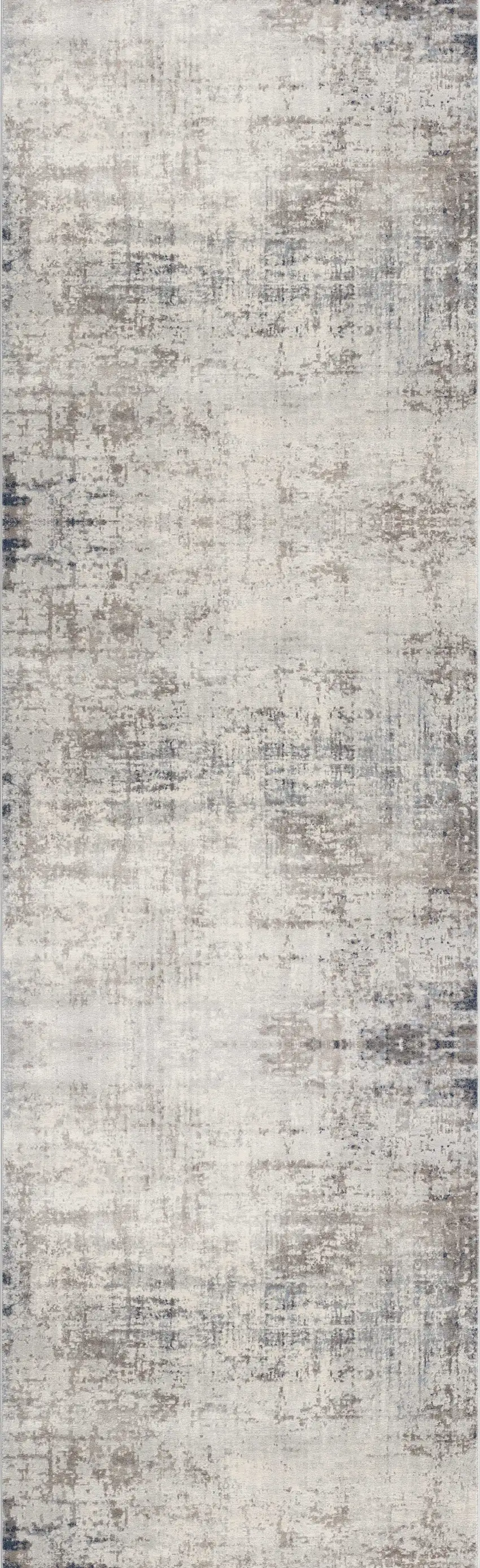 12' Blue And Navy Blue Abstract Runner Rug Photo 2