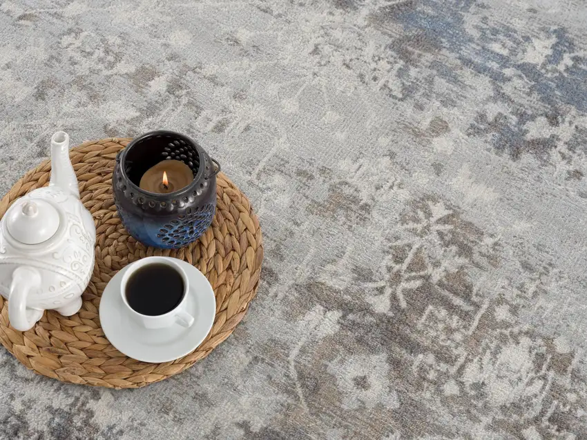 12' Blue And Navy Blue Abstract Runner Rug Photo 5