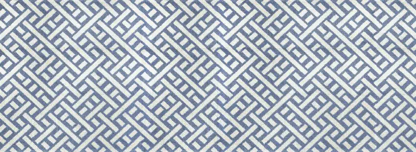6' Blue And Off White Trellis Washable Runner Rug With UV Protection Photo 1