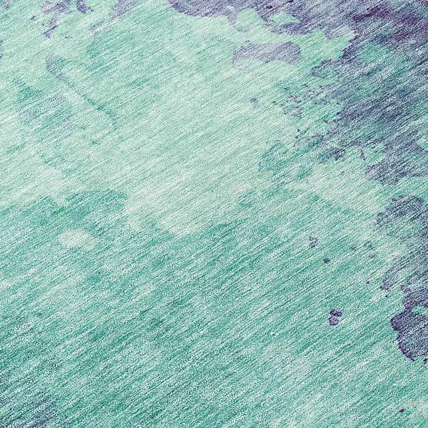 8' Blue And Purple Round Abstract Washable Indoor Outdoor Area Rug Photo 9