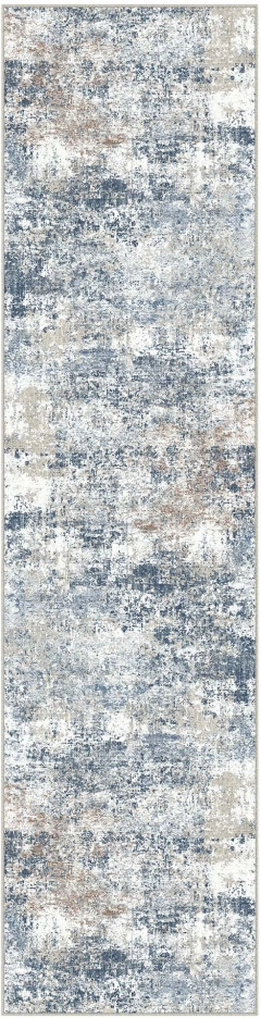 8' Blue And Red Abstract Washable Area Rug Photo 1