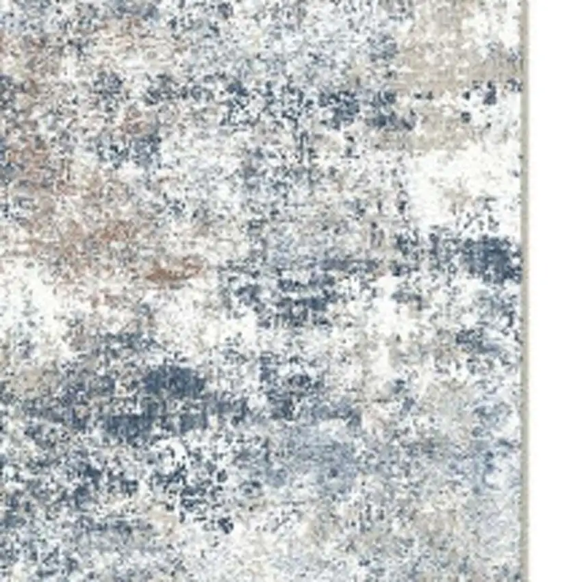 8' Blue And Red Abstract Washable Area Rug Photo 2