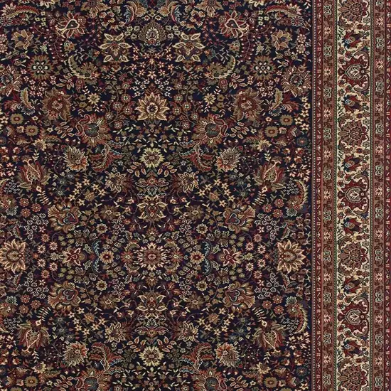 8' Blue And Red Oriental Square Rug Photo 4