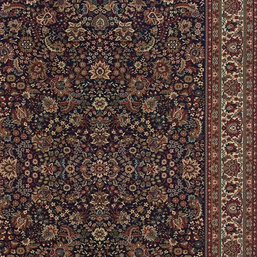 8' Blue And Red Oriental Square Rug Photo 4