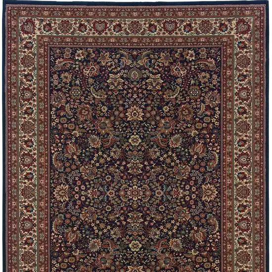 8' Blue And Red Oriental Square Rug Photo 5