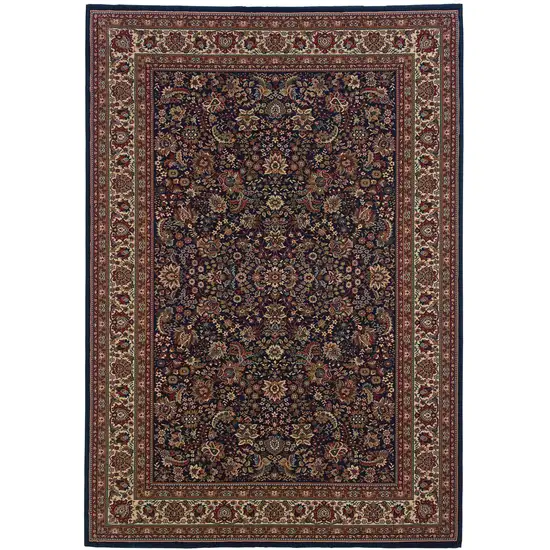 8' Blue And Red Oriental Square Rug Photo 2