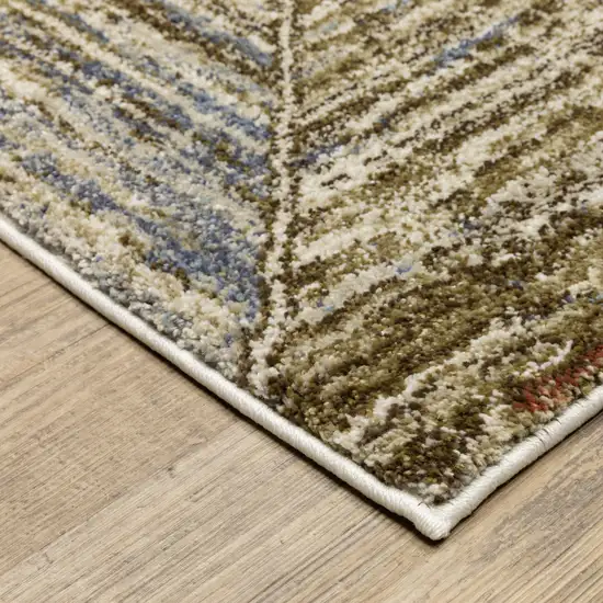 7' Blue And Rust Geometric Runner Rug Photo 6