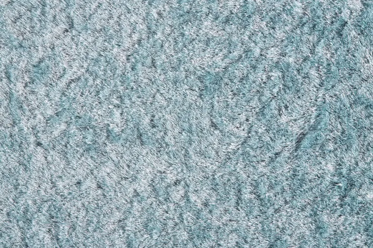 8' Blue And Silver Round Shag Tufted Handmade Area Rug Photo 5