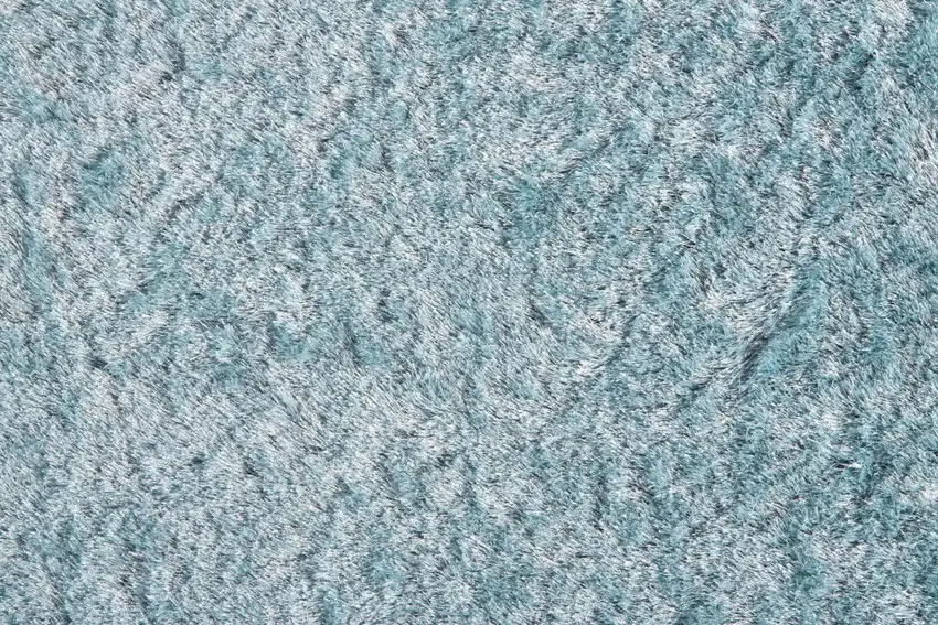 8' Blue And Silver Round Shag Tufted Handmade Area Rug Photo 5