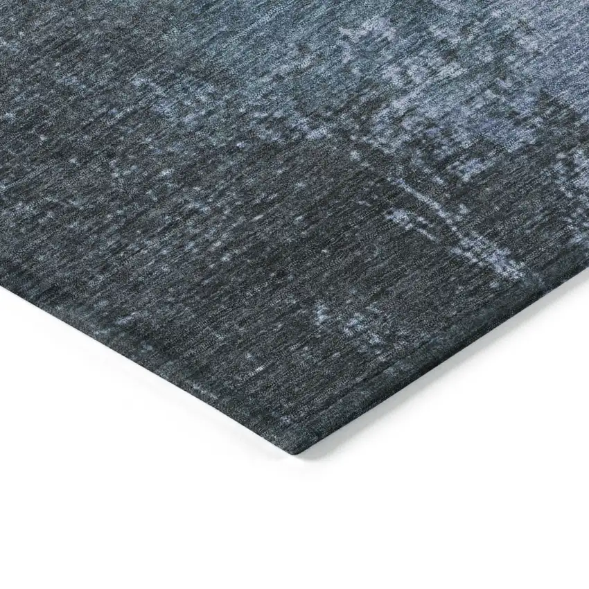 8' Blue And Sky Blue Round Abstract Washable Indoor Outdoor Area Rug Photo 7