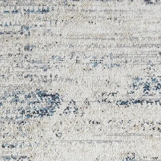 8' Blue And Sky Blue Tribal Distressed Washable Runner Rug Photo 2