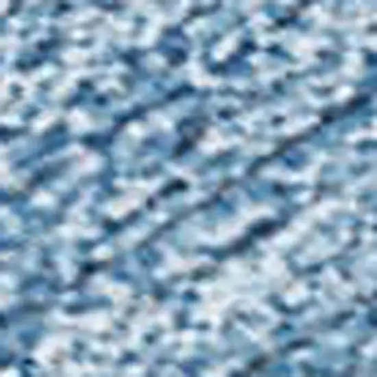 8' Blue And Teal Blue Round Geometric Washable Indoor Outdoor Area Rug Photo 1