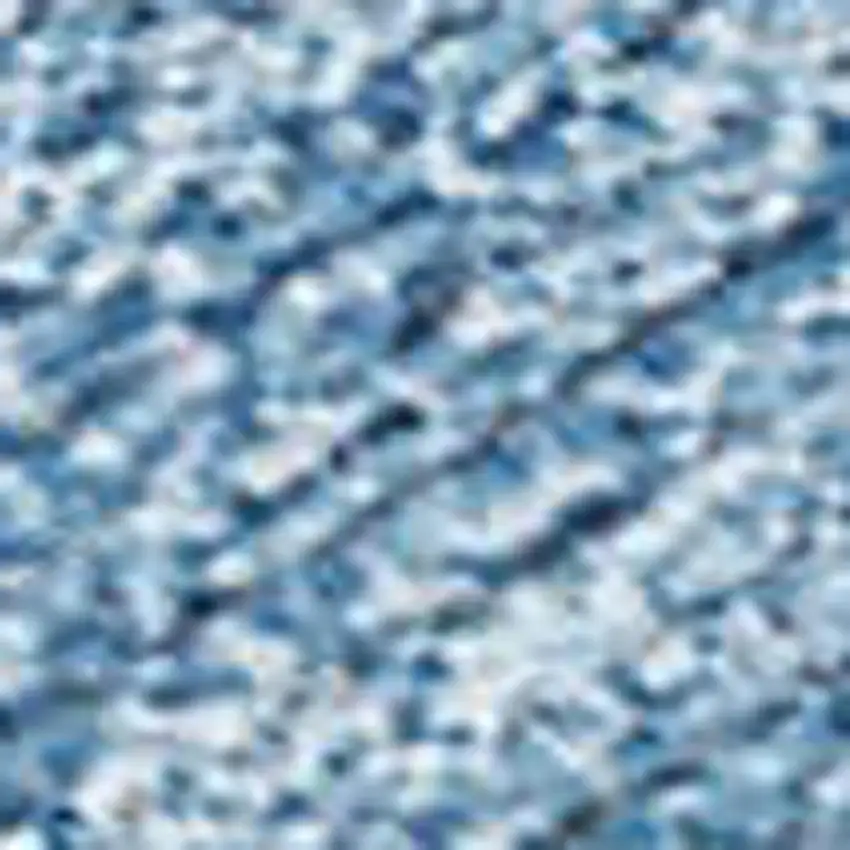 8' Blue And Teal Blue Round Geometric Washable Indoor Outdoor Area Rug Photo 1