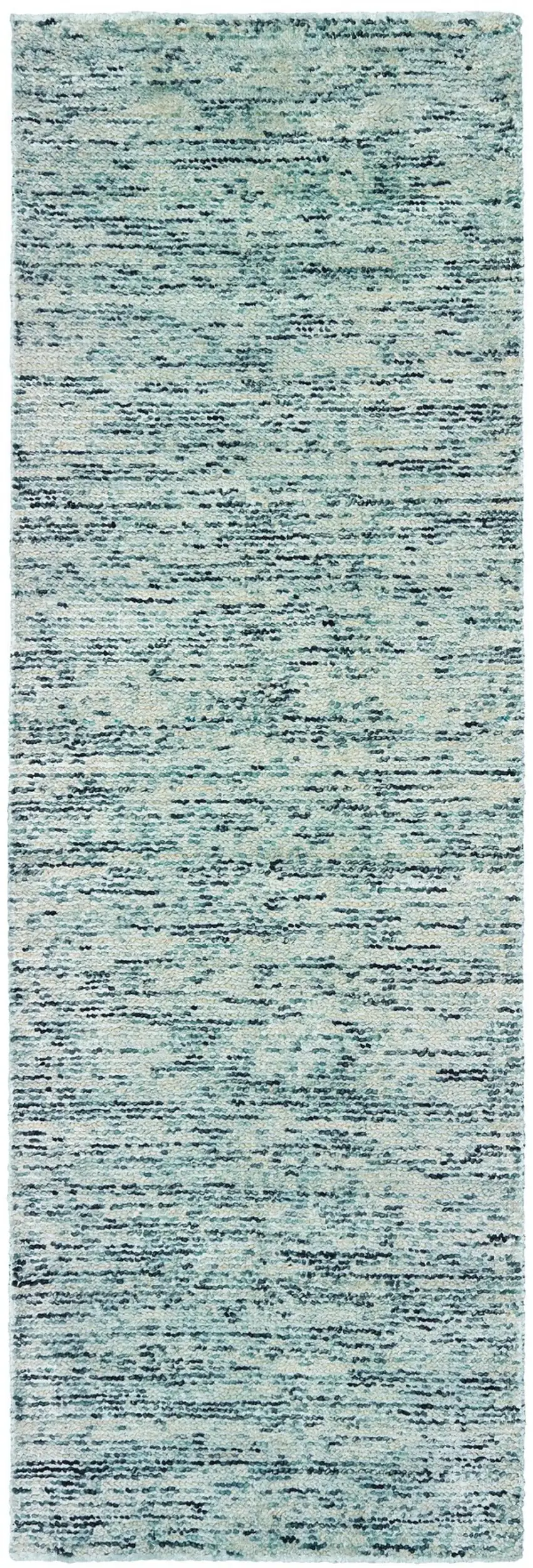 8' Blue And Teal Hand Tufted Runner Rug Photo 4