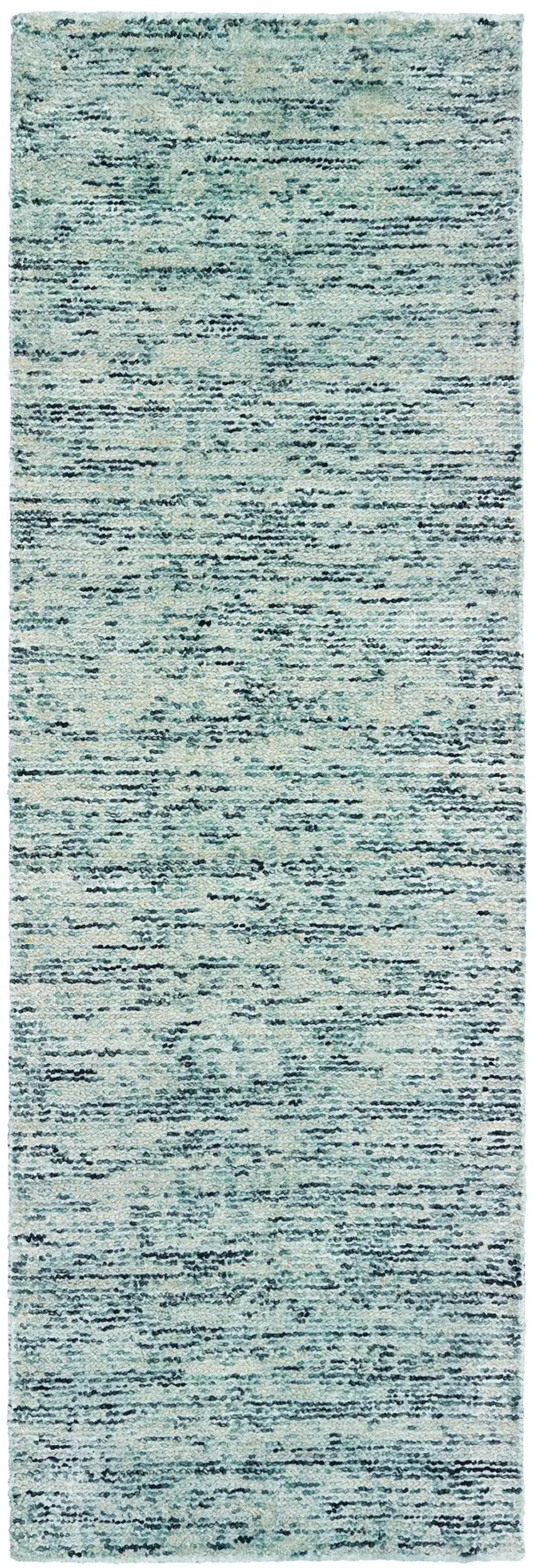 8' Blue And Teal Hand Tufted Runner Rug Photo 2