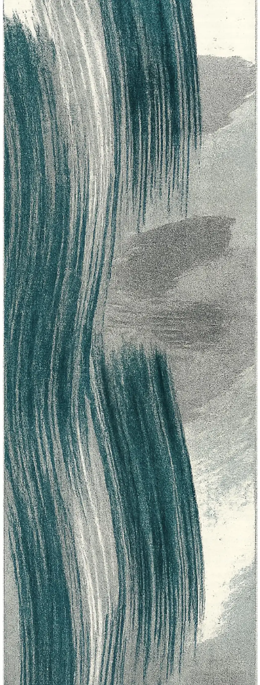 6' Blue And White Abstract Runner Rug Photo 4