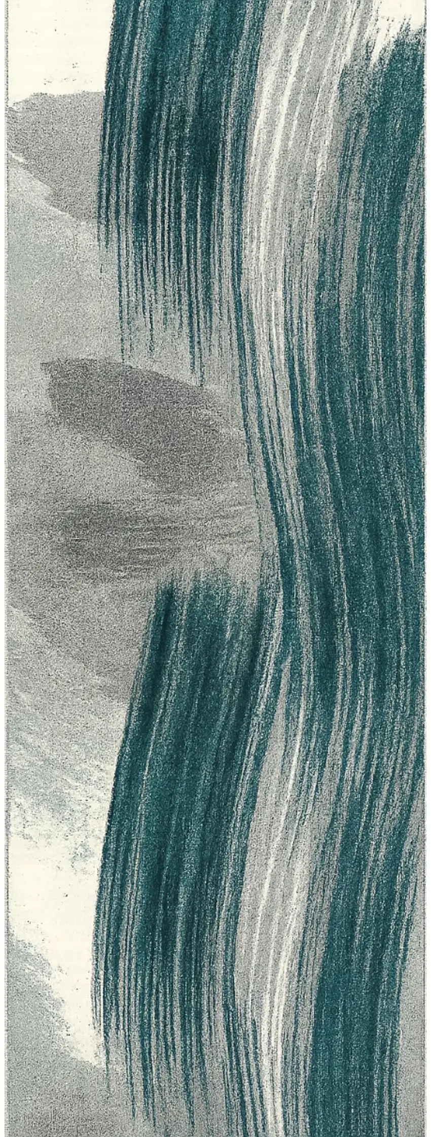 6' Blue And White Abstract Runner Rug Photo 2