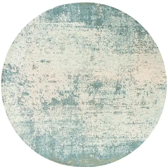 10' Blue And White Abstract Washable Round Rug With UV Protection Photo 2