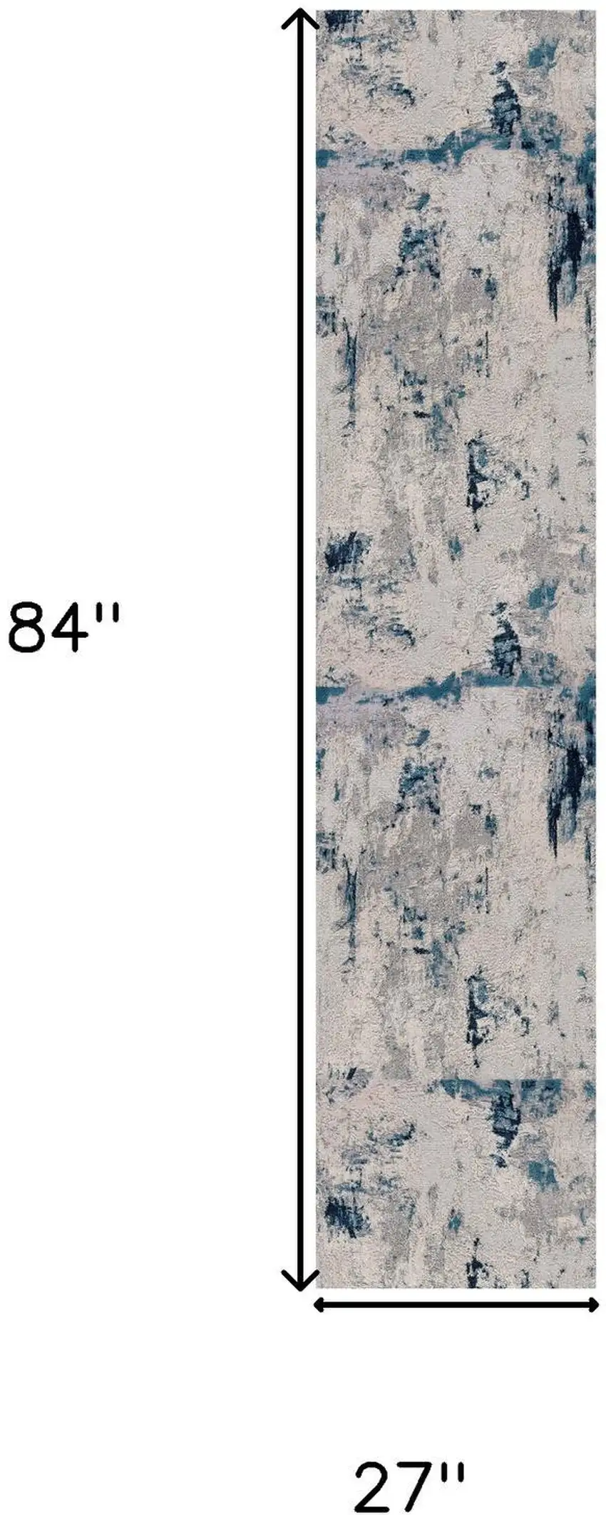 7' Blue Beige And Gray Abstract Runner Rug Photo 3