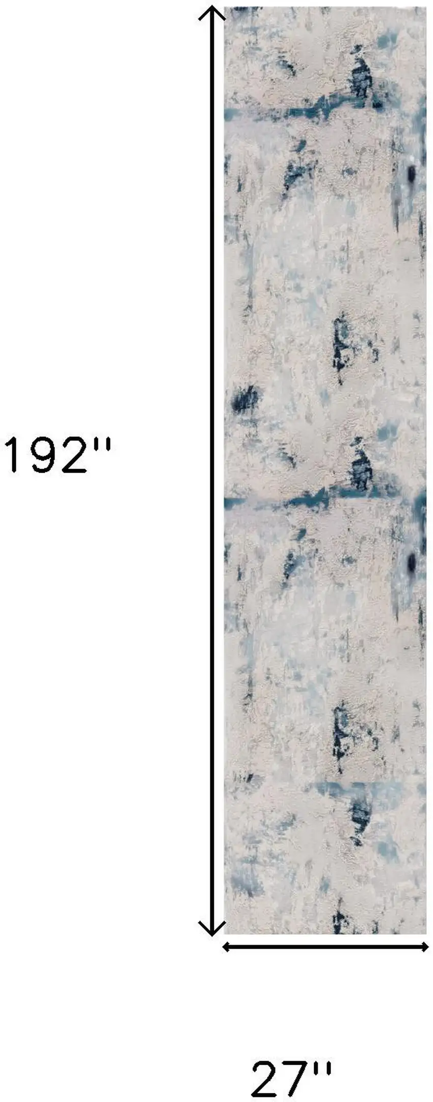 14' Blue Beige And Gray Abstract Runner Rug Photo 6