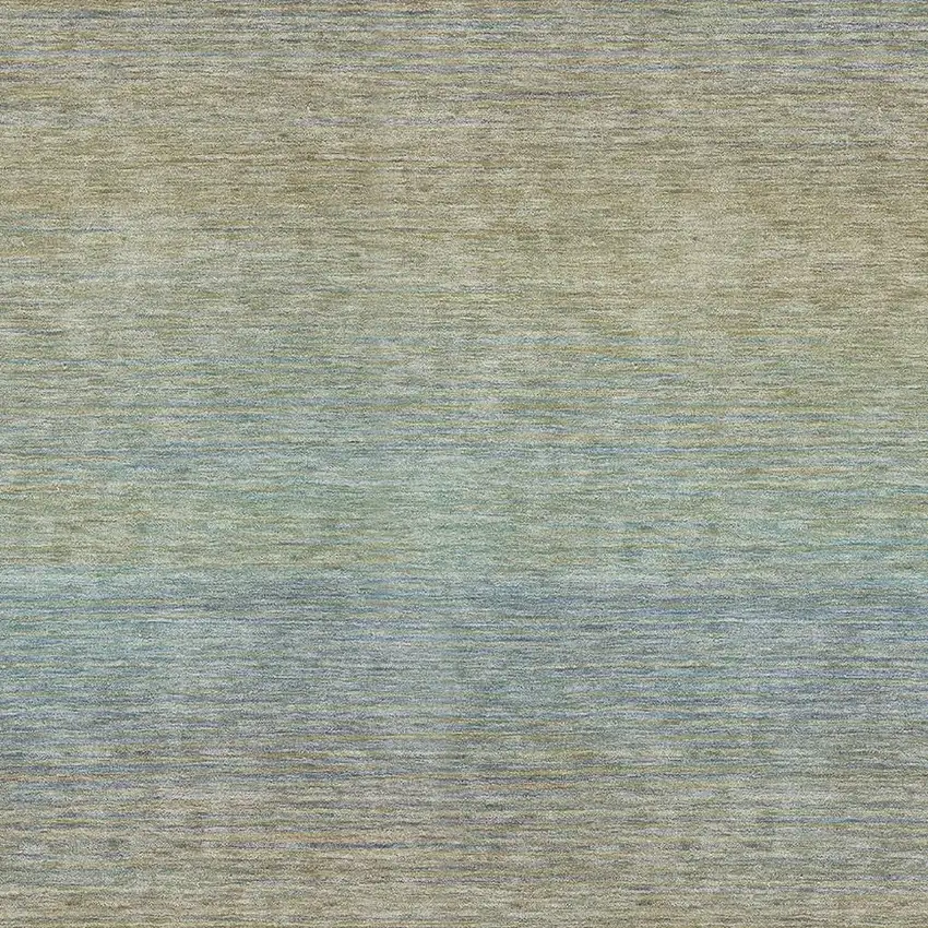 8' Blue Beige And Taupe Striped Washable Area Rug With UV Protection Photo 2