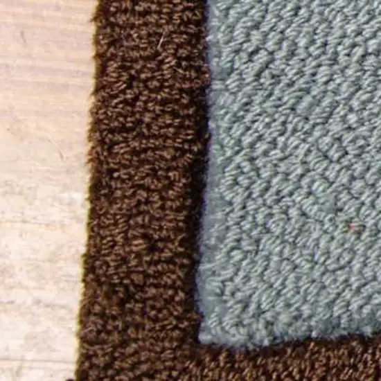 8' Blue Botanical Leaves Hand Carved Handmade Runner Rug Photo 6