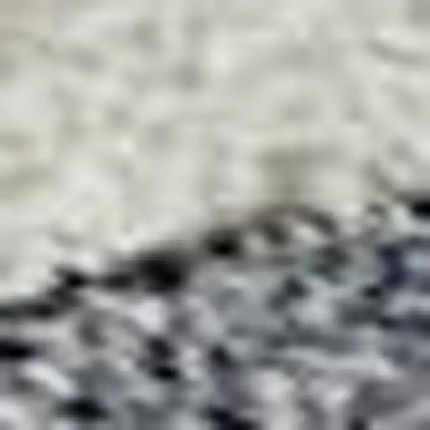 8' Blue Brown And Taupe Abstract Washable Round Rug With UV Protection Photo 2