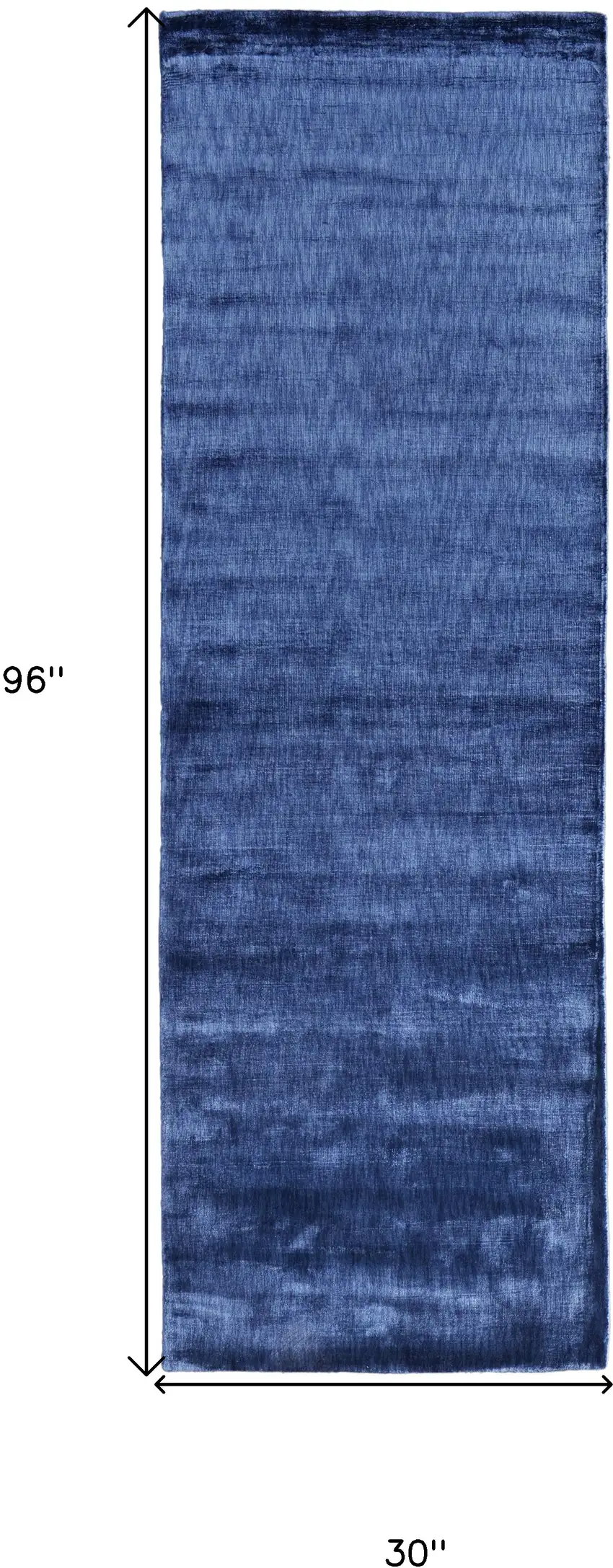 8' Blue Chevron Hand Woven Runner Rug Photo 3