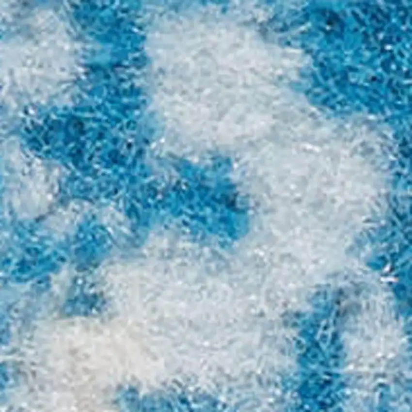 8' Blue Damask Power Loom Runner Rug Photo 3