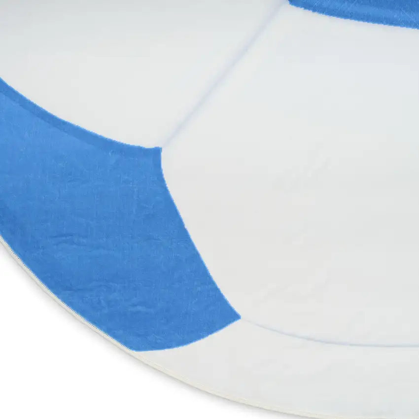 5' Blue Flatweave Round Rug Photo 8