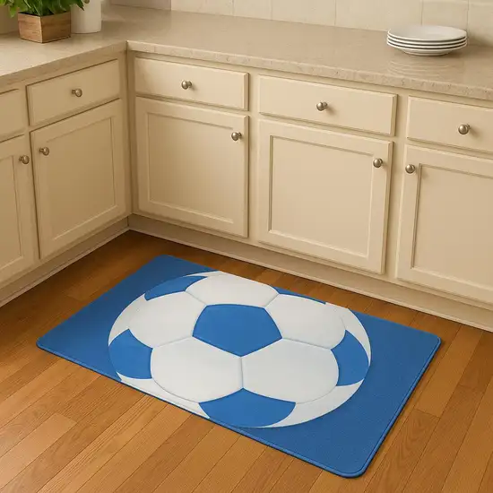 5' Blue Flatweave Round Rug Photo 1