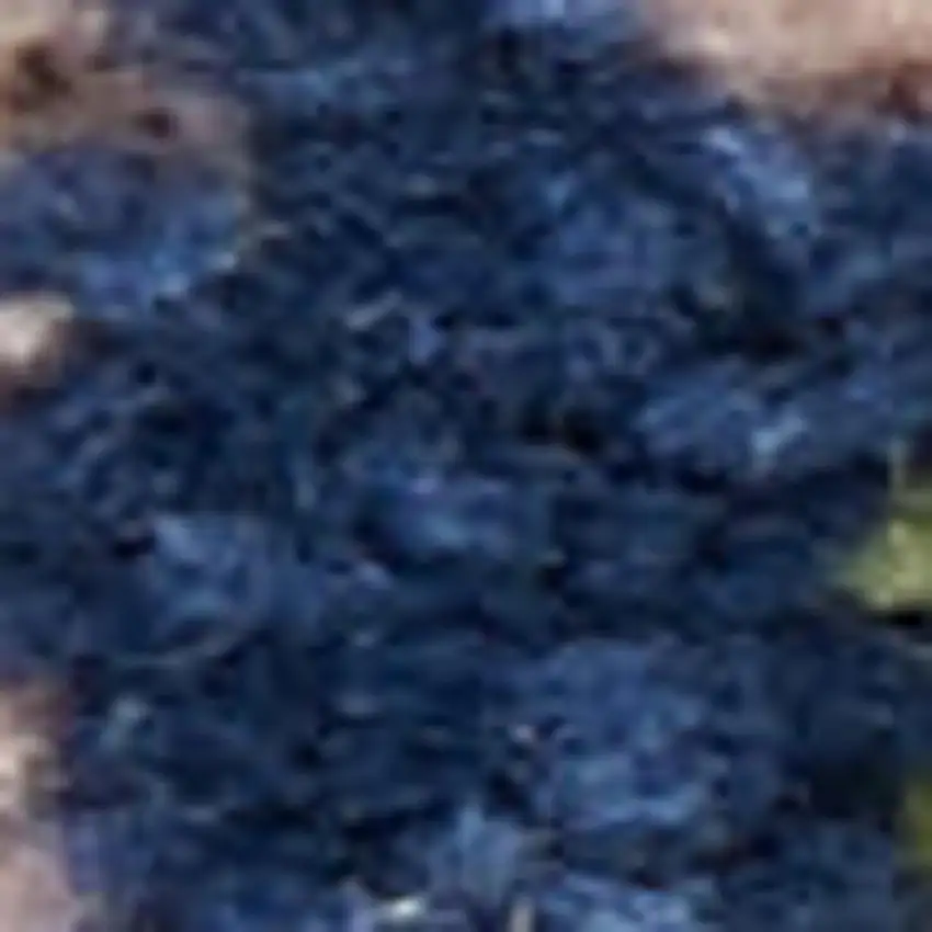 8' Blue Floral Power Loom Runner Rug Photo 3