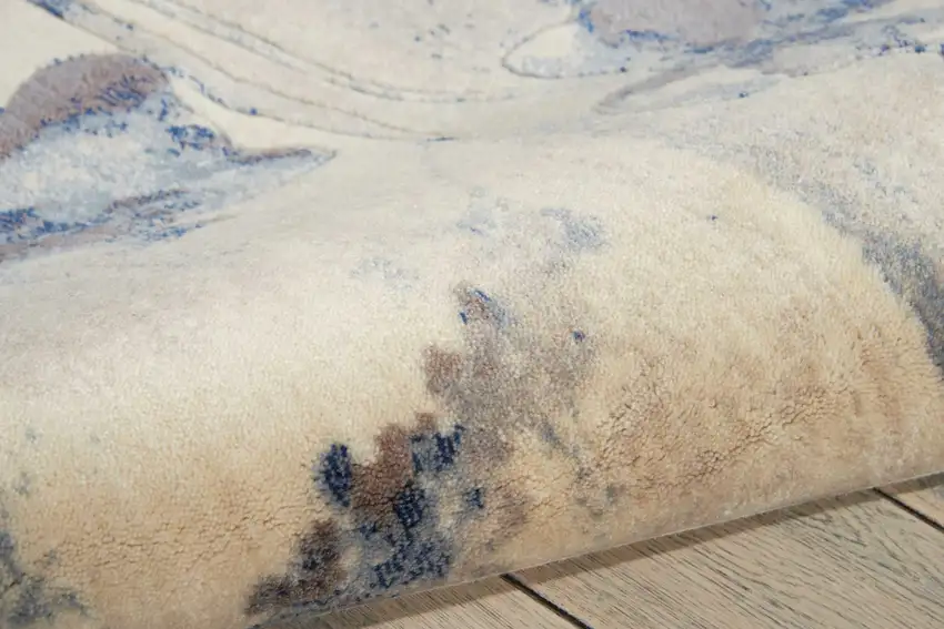 6' Blue Floral Runner Rug Photo 8
