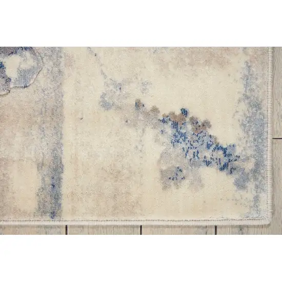 6' Blue Floral Runner Rug Photo 6