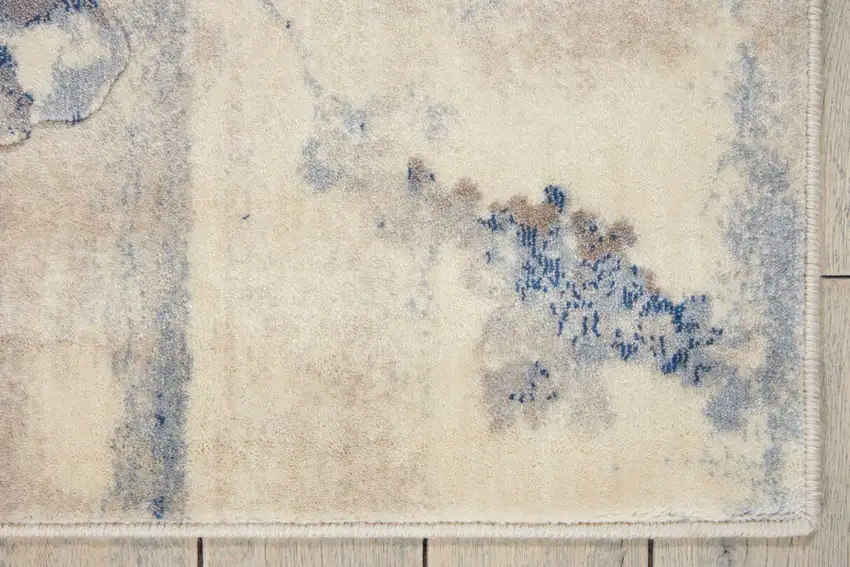 6' Blue Floral Runner Rug Photo 6