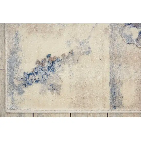 6' Blue Floral Runner Rug Photo 7