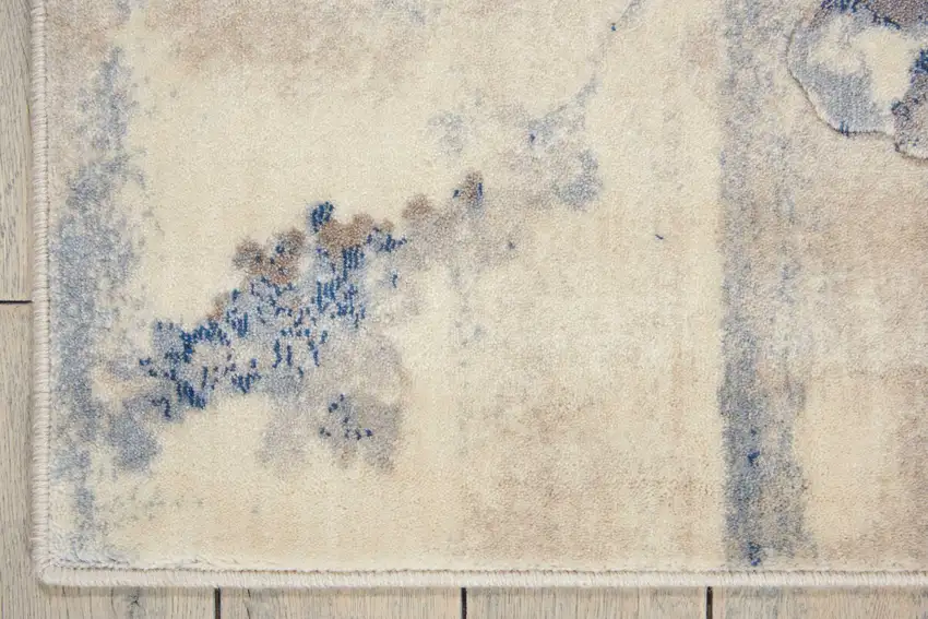 6' Blue Floral Runner Rug Photo 7