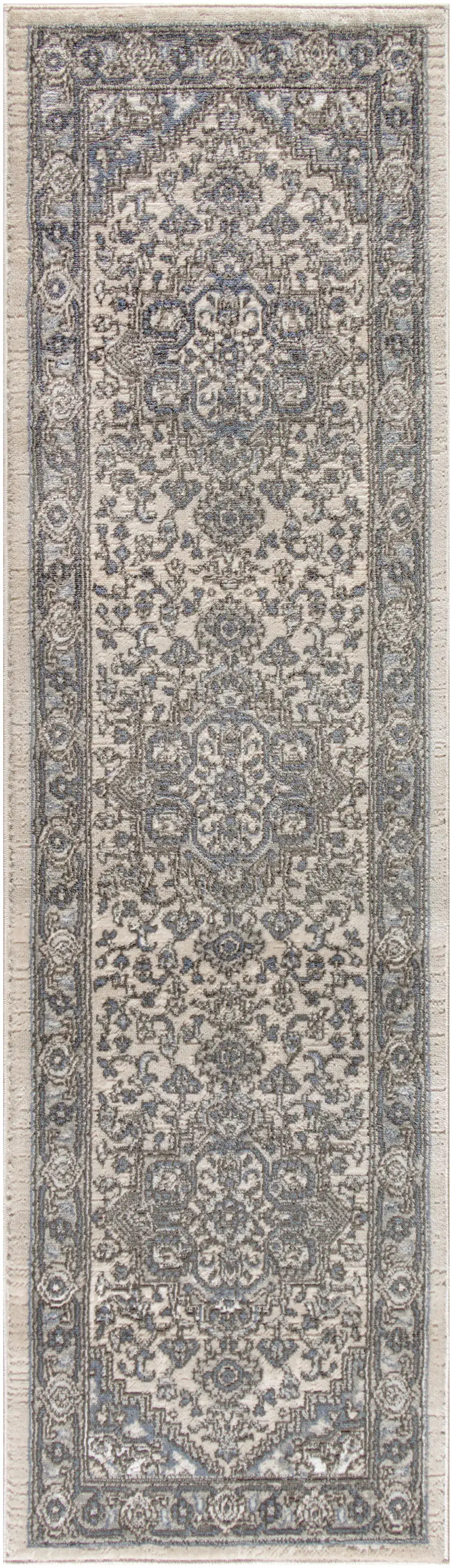 6' Blue Floral Runner Rug Photo 6