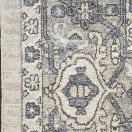 6' Blue Floral Runner Rug Photo 7