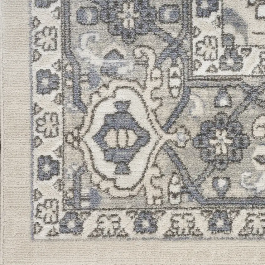 6' Blue Floral Runner Rug Photo 8