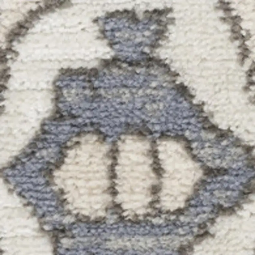 6' Blue Floral Runner Rug Photo 2