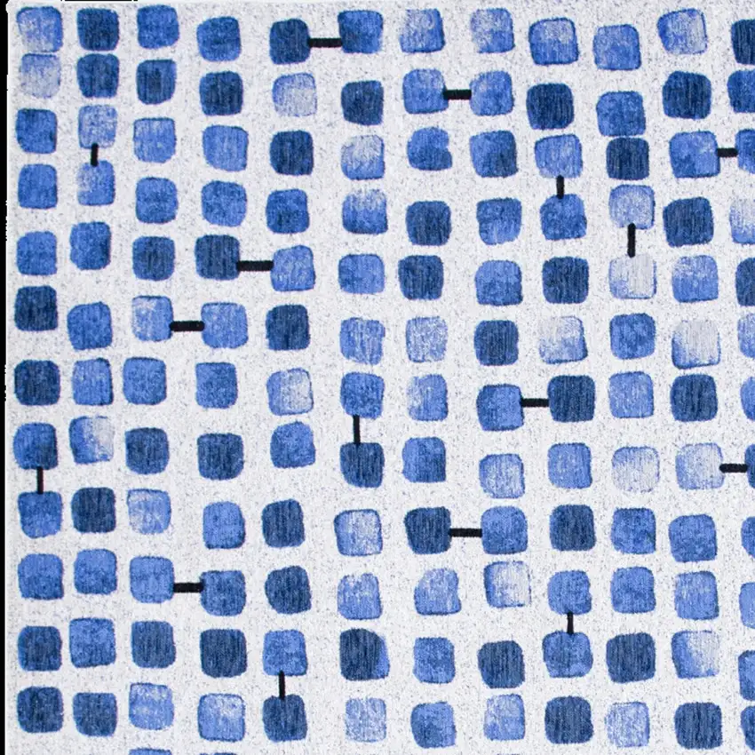 10' Blue Geometric Non Skid Area Rug Photo 6