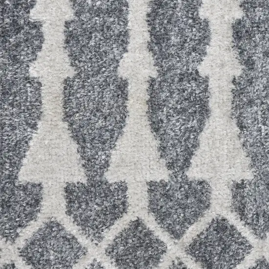 6' Blue Geometric Runner Rug Photo 4