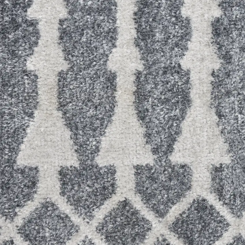 6' Blue Geometric Runner Rug Photo 4