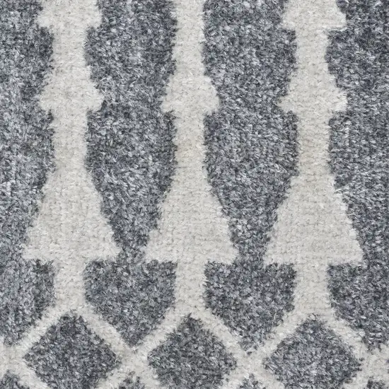 6' Blue Geometric Runner Rug Photo 3