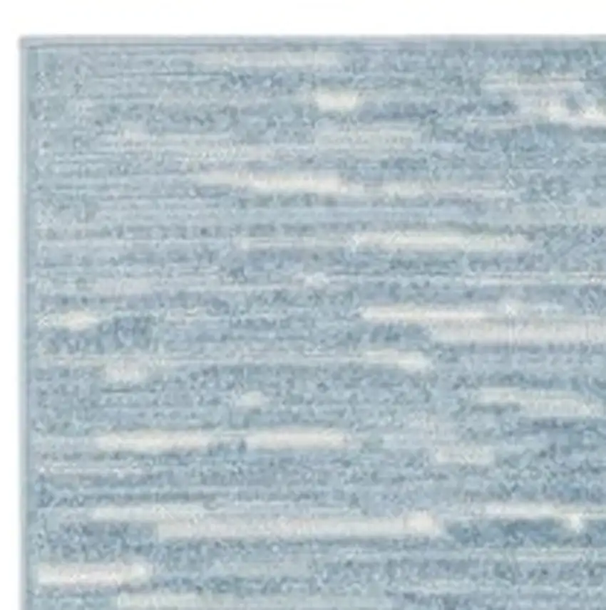 6' Blue Geometric Runner Rug Photo 7